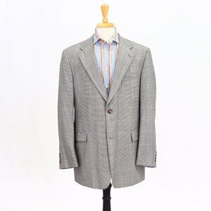 Tommy Hilfiger 44L Gray Check 2-Button Sport Coat Blazer Jacket P100